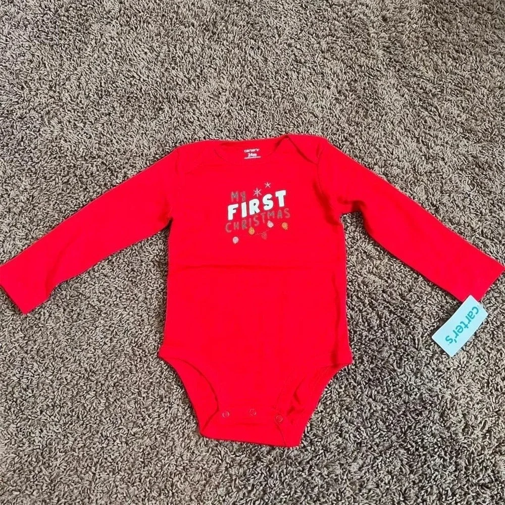 Carter's Unisex Red Pajama Set My First Christmas Size 24 Months NWT‎